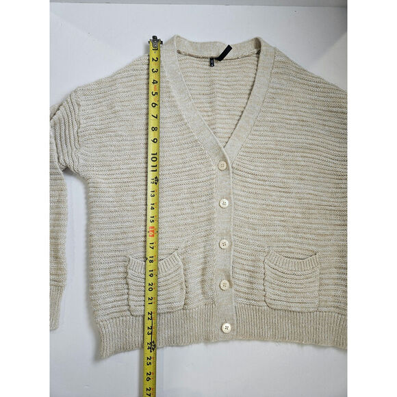 Maurices Medium Silver Thread Accent Button Down Relaxed Fit Cardigan - Picture 5 of 8